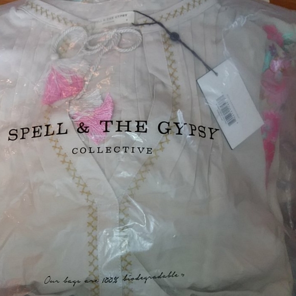 Cleo Tunic Dress Latte Embroidered Spell Designs S - Picture 14 of 16